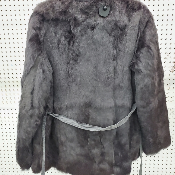 100% Rabit Fur Coat Black Great Condition - Picture 3 of 7